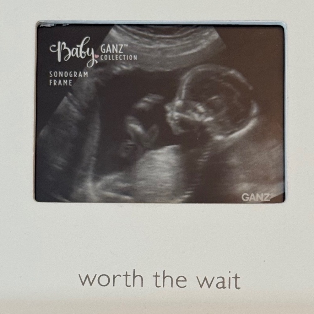 Baby Ganz Collection Worth The Wait Sonogram Frame White Wood Ultrasound Photo - Picture 2 of 7